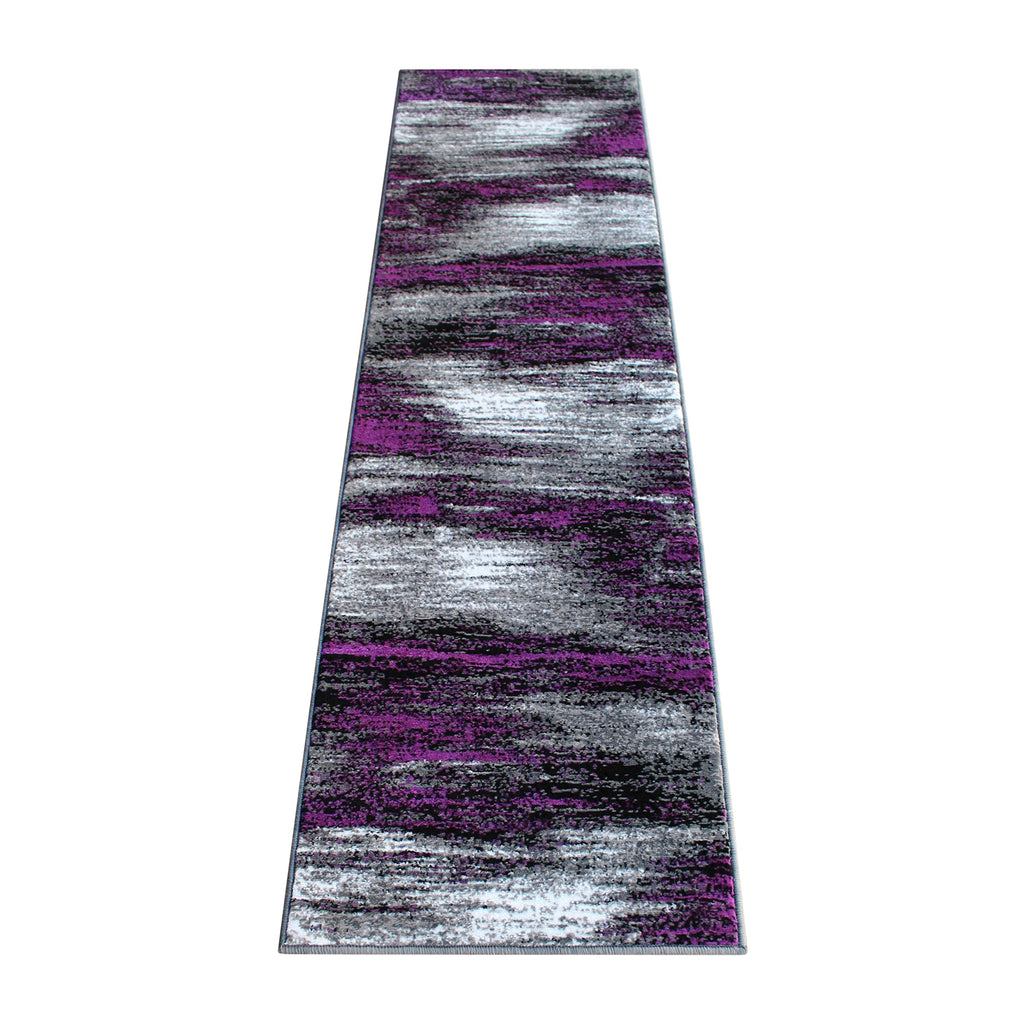 Flash Furniture Rylan Collection Contemporary Area Rug - High Pile Purple Olefin Rug - 2' X 7' Area Rug - Jute Backing - Hallway, Entryway, Bedroom, Living Room