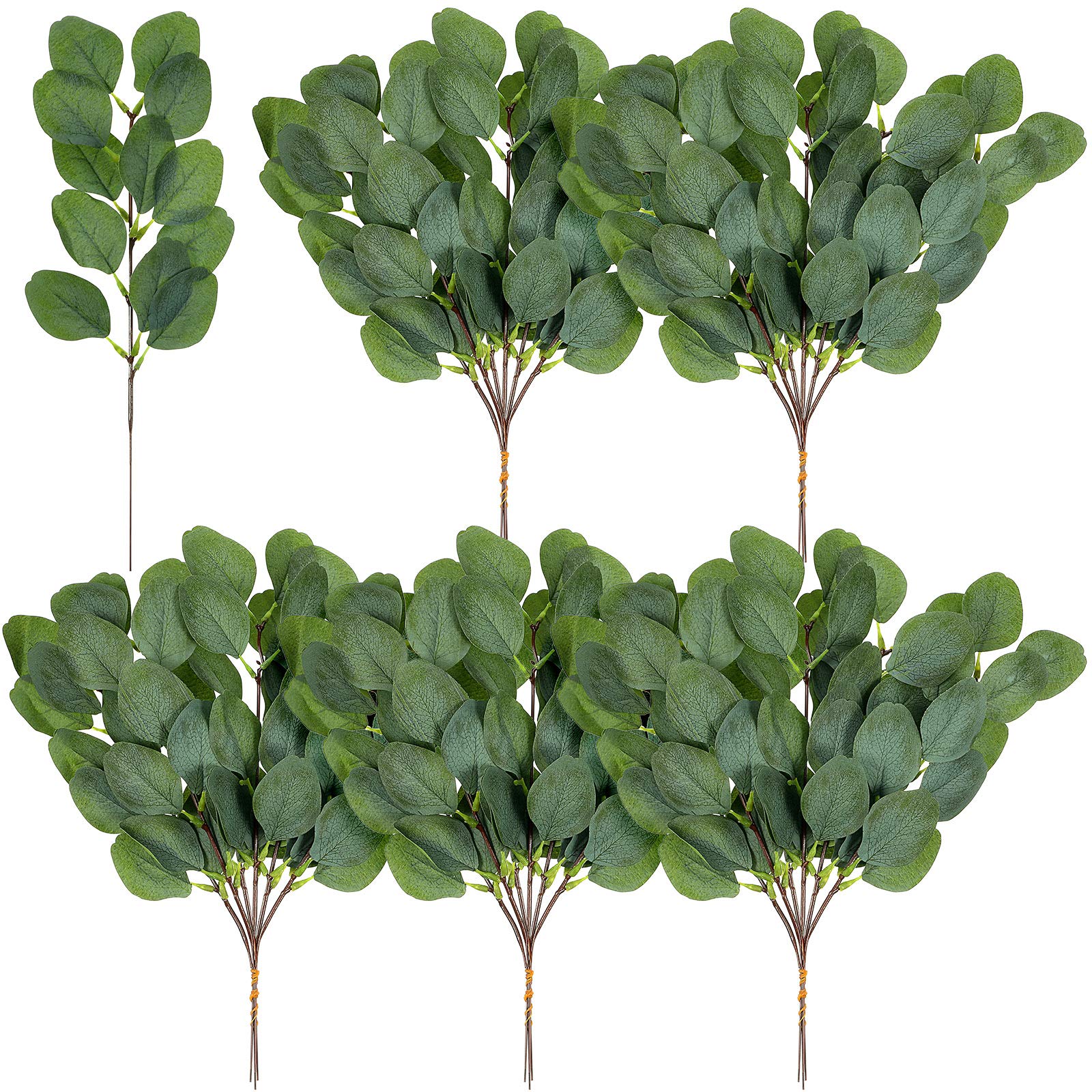 WILLBOND 30 Pieces Eucalyptus Stems Artificial Eucalyptus Leaf Stem Faux Long Eucalyptus Artificial Greenery Leaves for Wedding,