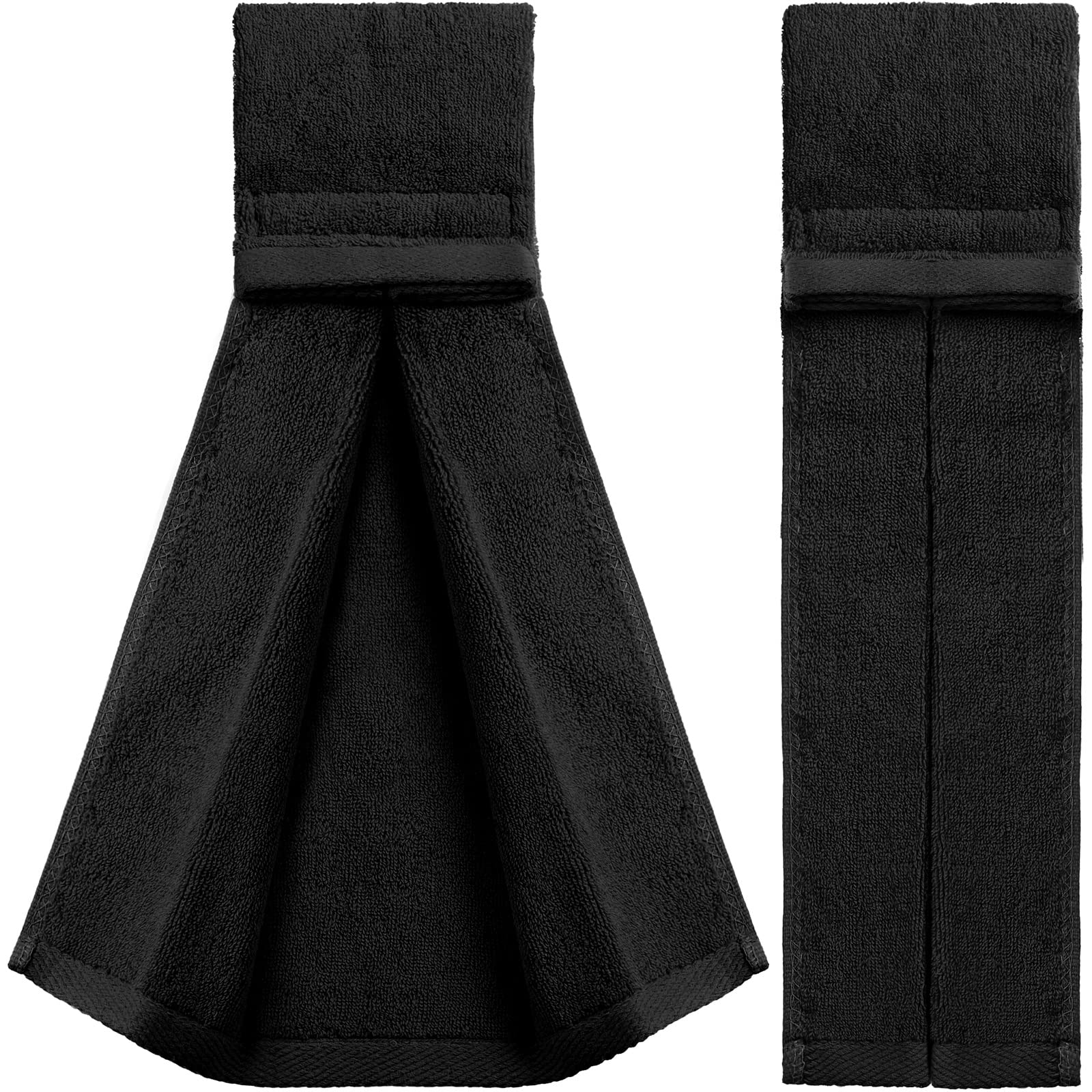 Shimeyao 2 Pcs Cotton Sports Football Towel with Closure Pitching Football Sweat Towel for Sports Gym Men Women Accessories(Blac