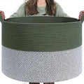 INDRESSME Large Laundry Storage Basket, 21.7 x 13.8 Blanket Baskets for Organizing Decorative Rope Basket Living Room Bedroom Nu