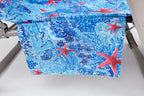 Vocool 85 X 30 Inch Beach Chair Towel Cover Chaise Chair Cover With Pockets And Clips Pool Chair Cover Chaise Lounge Towel Cover For Sun Lounger Sunbathing Garden Beach Hotel, No Sliding (Starfish)