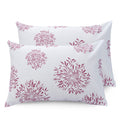 Huesland By Ahmedabad Cotton 144 Tc Pillow Covers Cotton Set Of 2  White (Mauve Print)