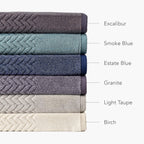 Texere 100% Organic Cotton Jacquard 650 Gsm Premium Bath Towel Sets - Extra Absorbent Quick Dry And Plush (Cable, Excalibur, 4 B