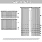 DONREN Curtain Tiers - Light Grey Blackout Short Curtains, 52"x30", 2 Panels, Model DR-GJM-06-LIGHTGREY