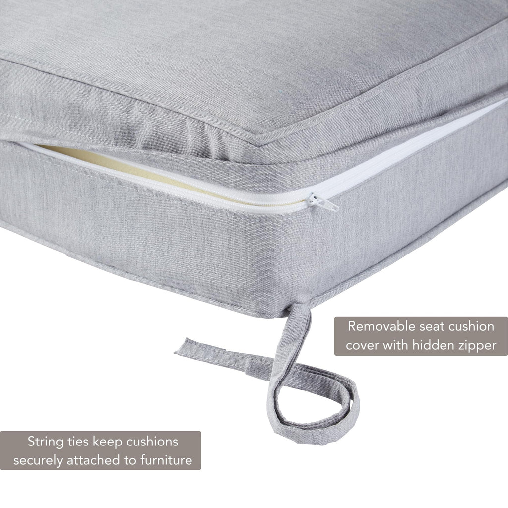 Greendale Home Fashions Outdoor 2-Piece Sunbrella Fabric Deep Seat Cushion Set, Granite