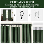Shineland Room Darkening Curtains 96 Inches Long For Living Room 96 Inch Length 2 Panels Set,Track Curtains Ceiling Mount Floor