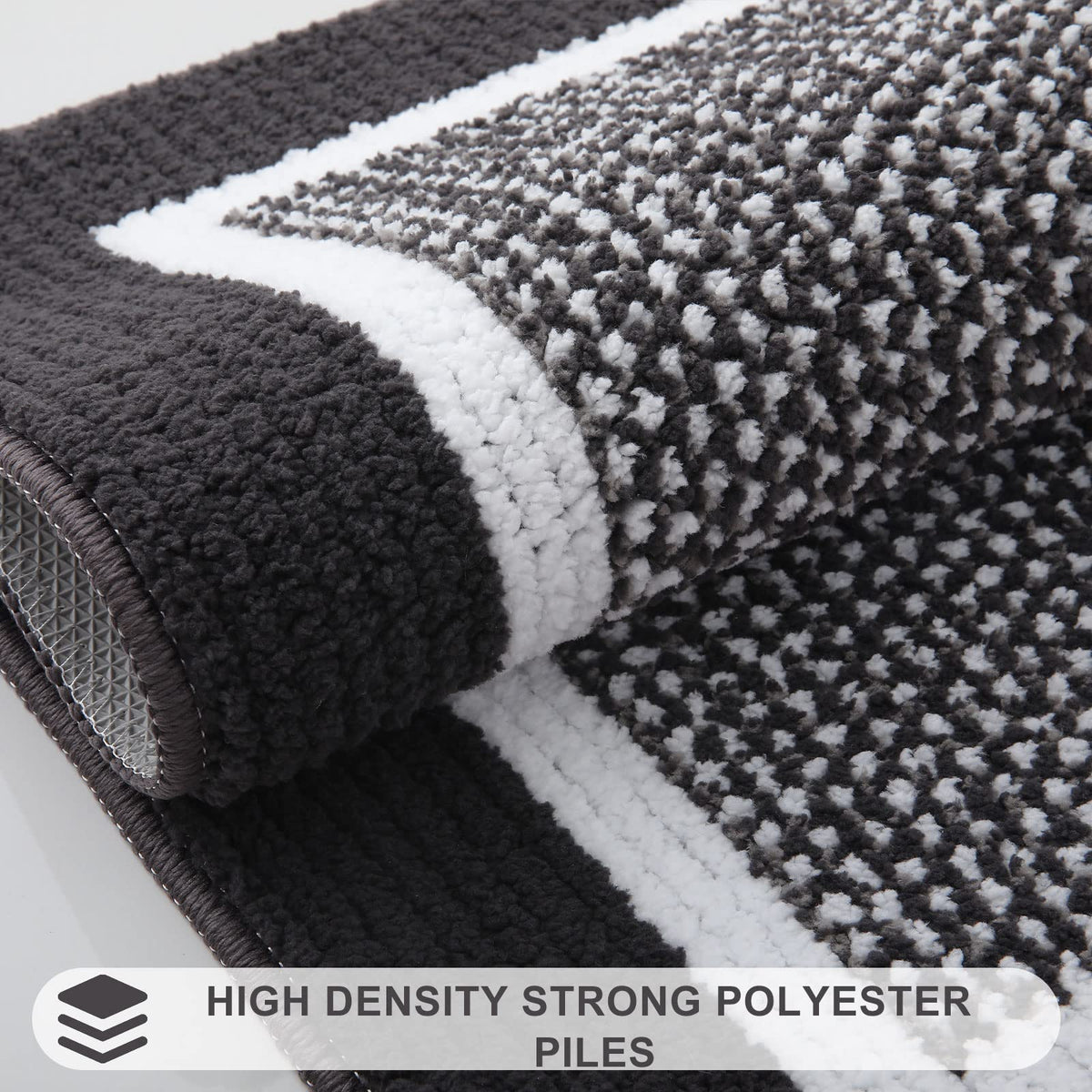 Colorxy Indoor Door Mat, Non-Slip Absorbent Resist Dirt Entrance Mat, Sturdy Low-Profile Inside Floor Carpet Mats, Washable Front Entry Doormats For Entryway, 59''X20'', Dark Grey