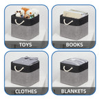 Temary 12 Inch Cube Storage Baskets 4 Pack Fabric Storage Bin For Clothes, Large Baskets With Handles, Basket For Organizing Tow