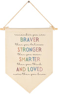 You Are Braver Than You Believe Stronger Than You Seem,Classroom Wall Flag Decor,Playroom Wall Pennant Decor,Winie Quote the Poo