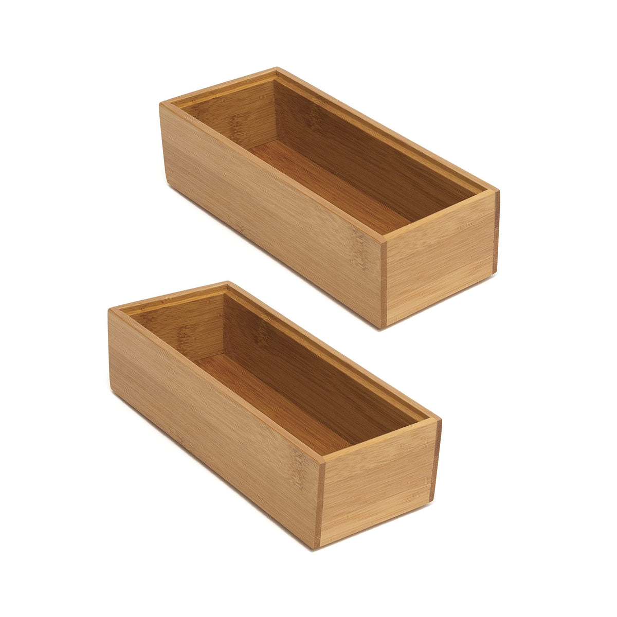Lipper International 8180S Bamboo 3by6Inch Stackable Organization Box, Set of 2