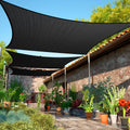 Shademart 16' X 23' Black Sun Shade Sail Upf50 Rectangle Smtaps16 Canopy Fabric Cloth Screen, Water And Air Permeable & Uv Resis