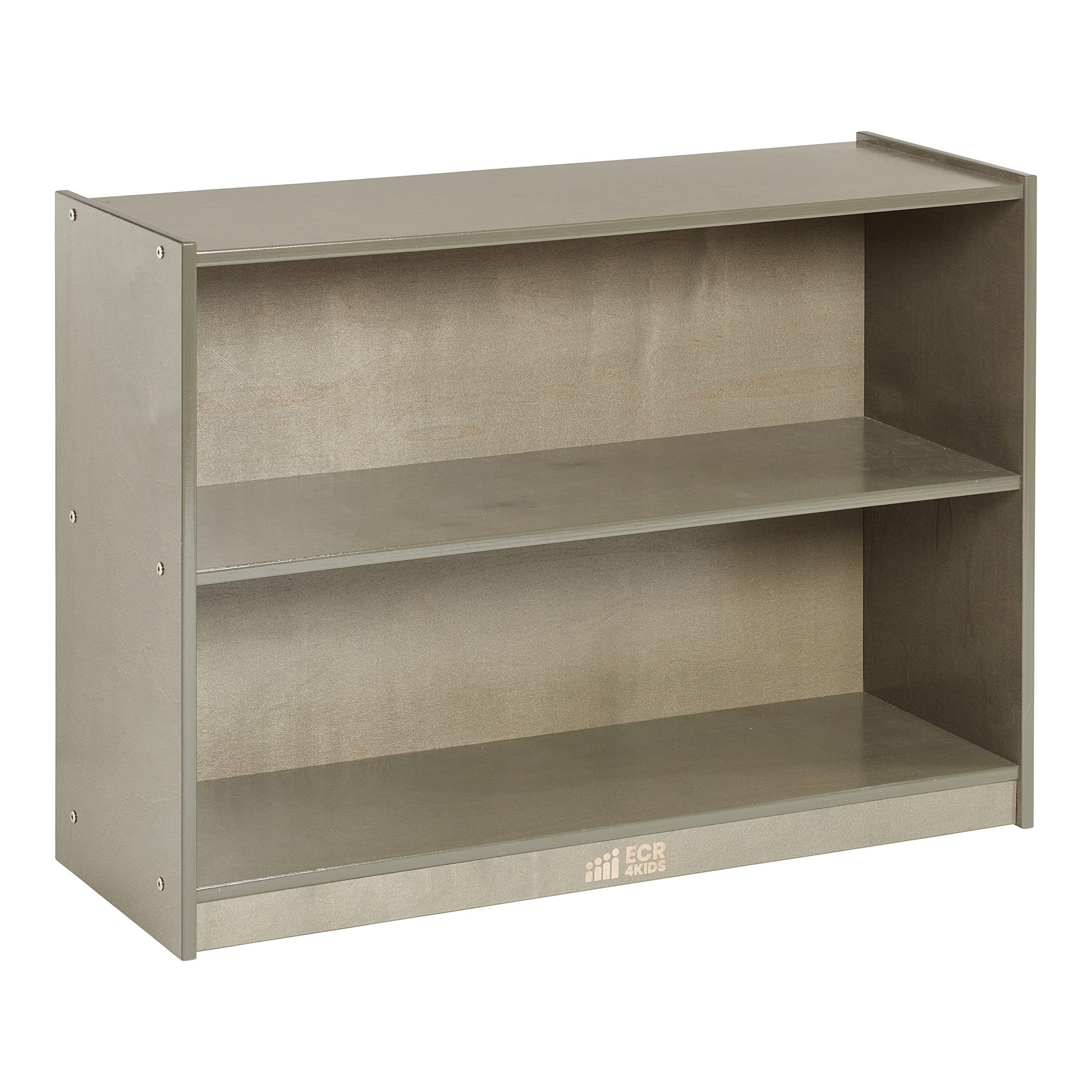 ECR4Kids 2-Shelf Mobile Storage Cabinet, Classroom Furniture, Grey Wash