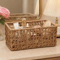 Habere IndiaAll The Cultures Fabricating India Woven Raffia Rectangular Basket | Versatile Storage Organiser For Wardrobe, Bath