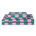 Bed Sheet Set 3 Pieces -Twin Size-Soft Durable Microfiber Bedding Sheet Set,Deep Pocket,Stain,Fade & Wrinkle Resistant (Plaid Pi