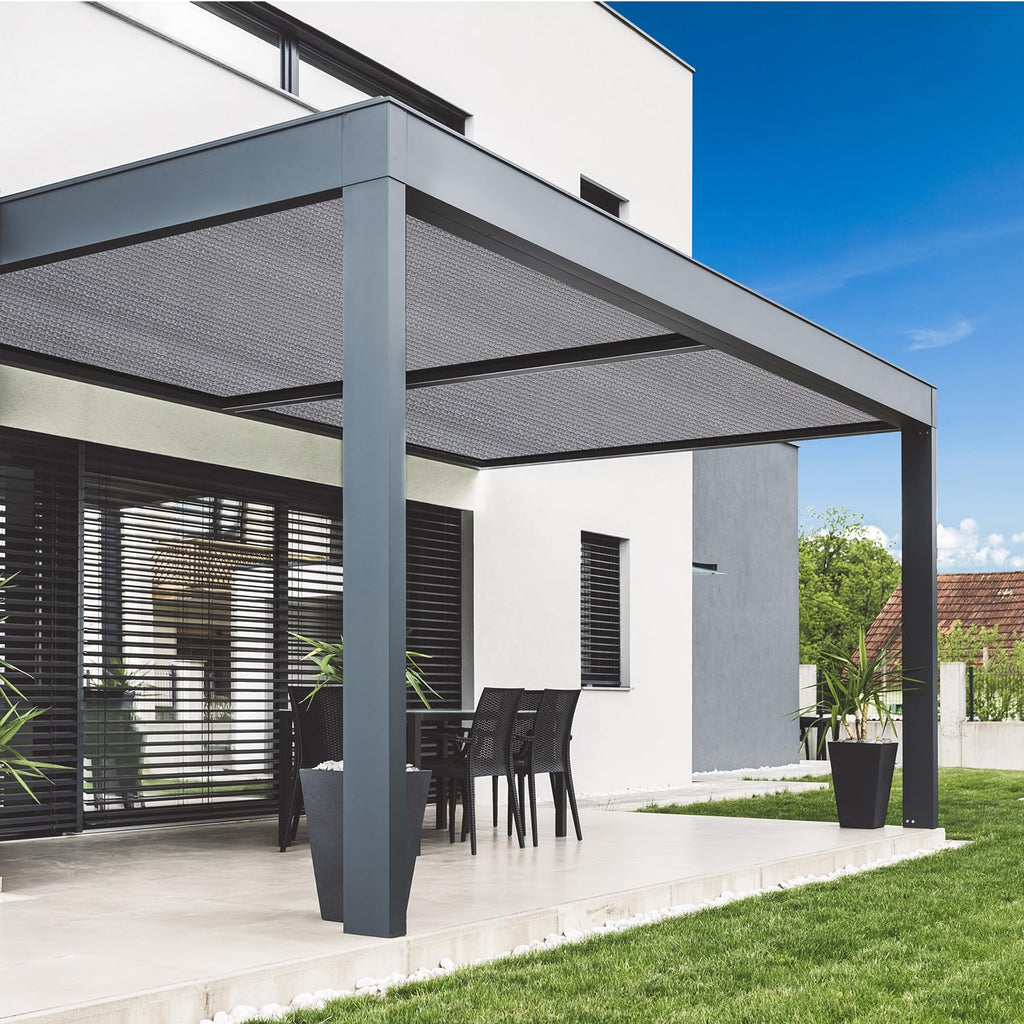 Vicllax 90% Shade Fabric Sun Shade Cloth Privacy Screen With Reinforced Grommets For Outdoor Patio Garden Pergola Cover Canopy 20X24 Ft, Dark Grey