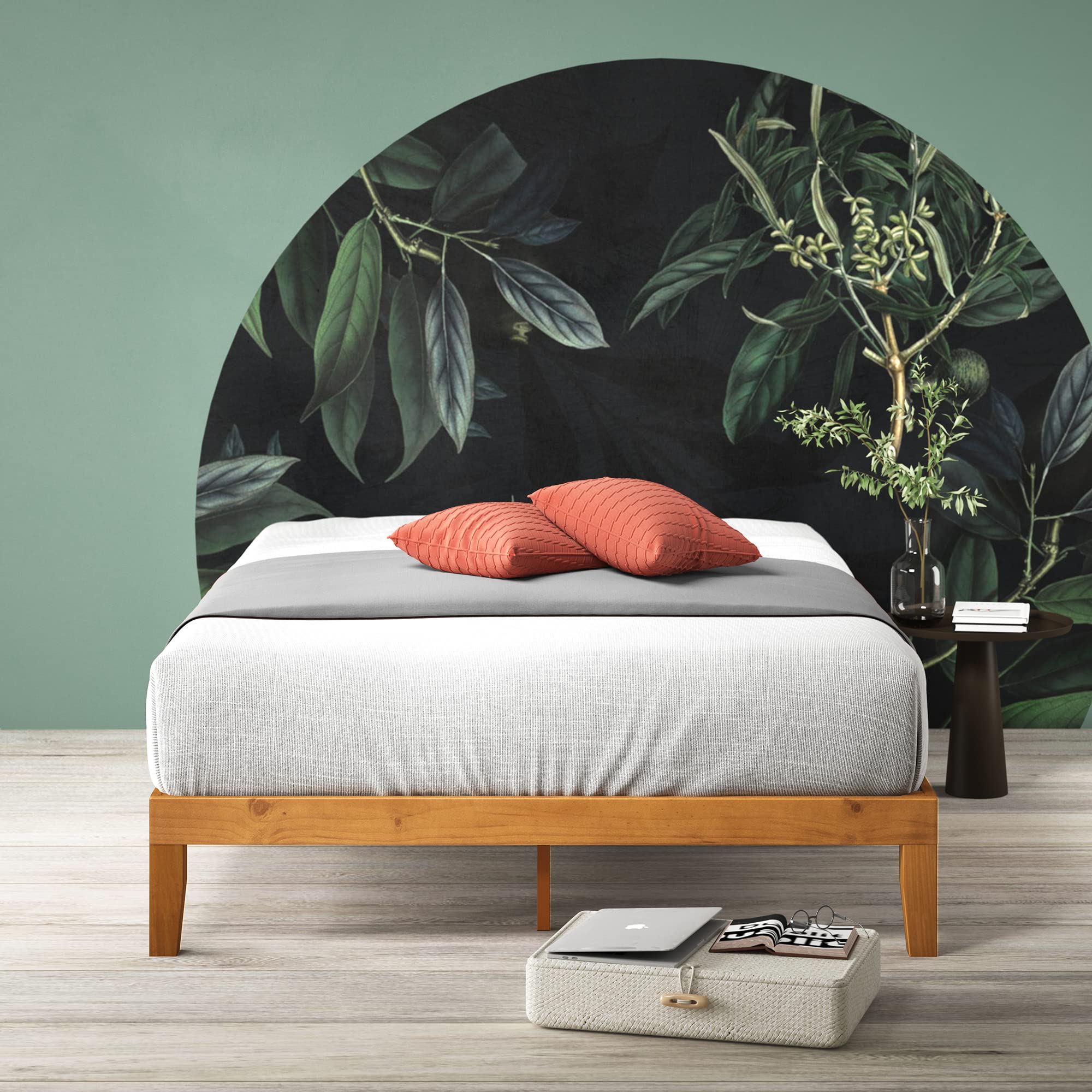 ZINUS Alexia Wood Platform Bed Frame, Solid Wood Foundation, No Box Spring Needed, Wood Slat Support, Easy Assembly, Rustic Pine