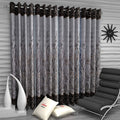 Home Sizzler 4 Piece Elegant Panel Eyelet Polyester Door Curtains  7 Feet, Brown