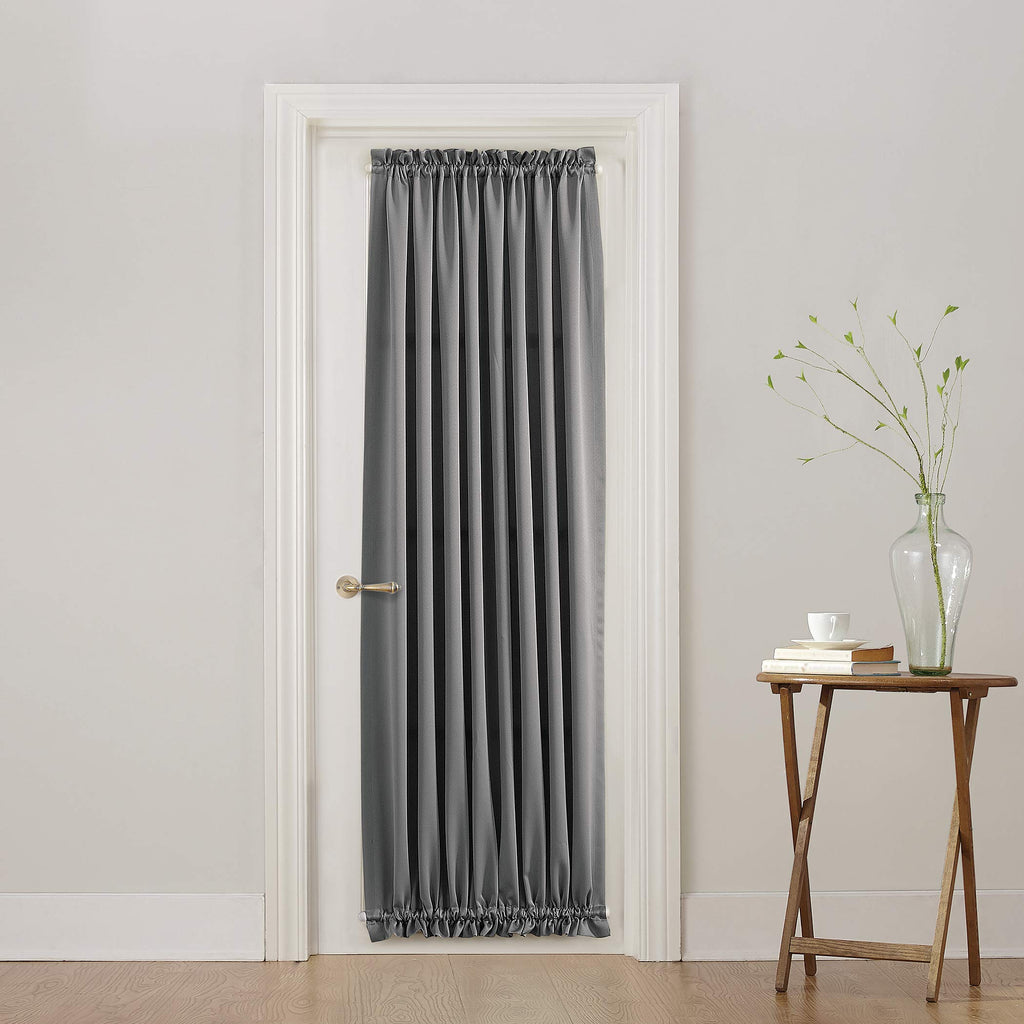 Sun Zero Barrow Energy Efficient Rod Pocket Door Curtain Panel, 54'' X 72'', Gray