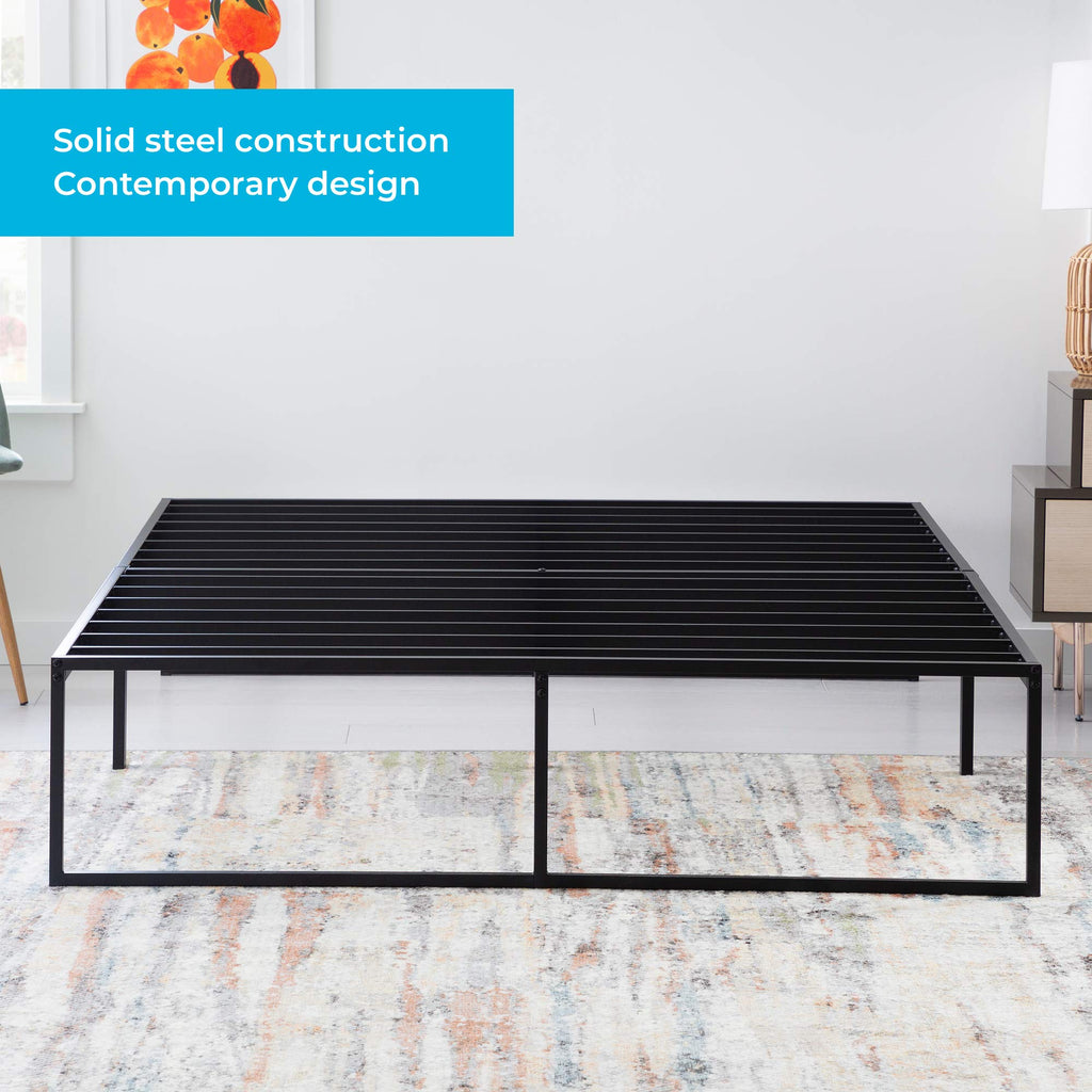 Linenspa 14 Inch Metal Platform Full Bed Frame With Storage Space Under Frame, Full Platform Bed Frame, No Box Spring Needed
