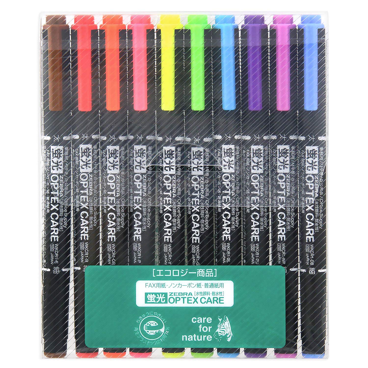 Zebra Wkcr1-10C Highlighter, Optex Care, 10 Colors