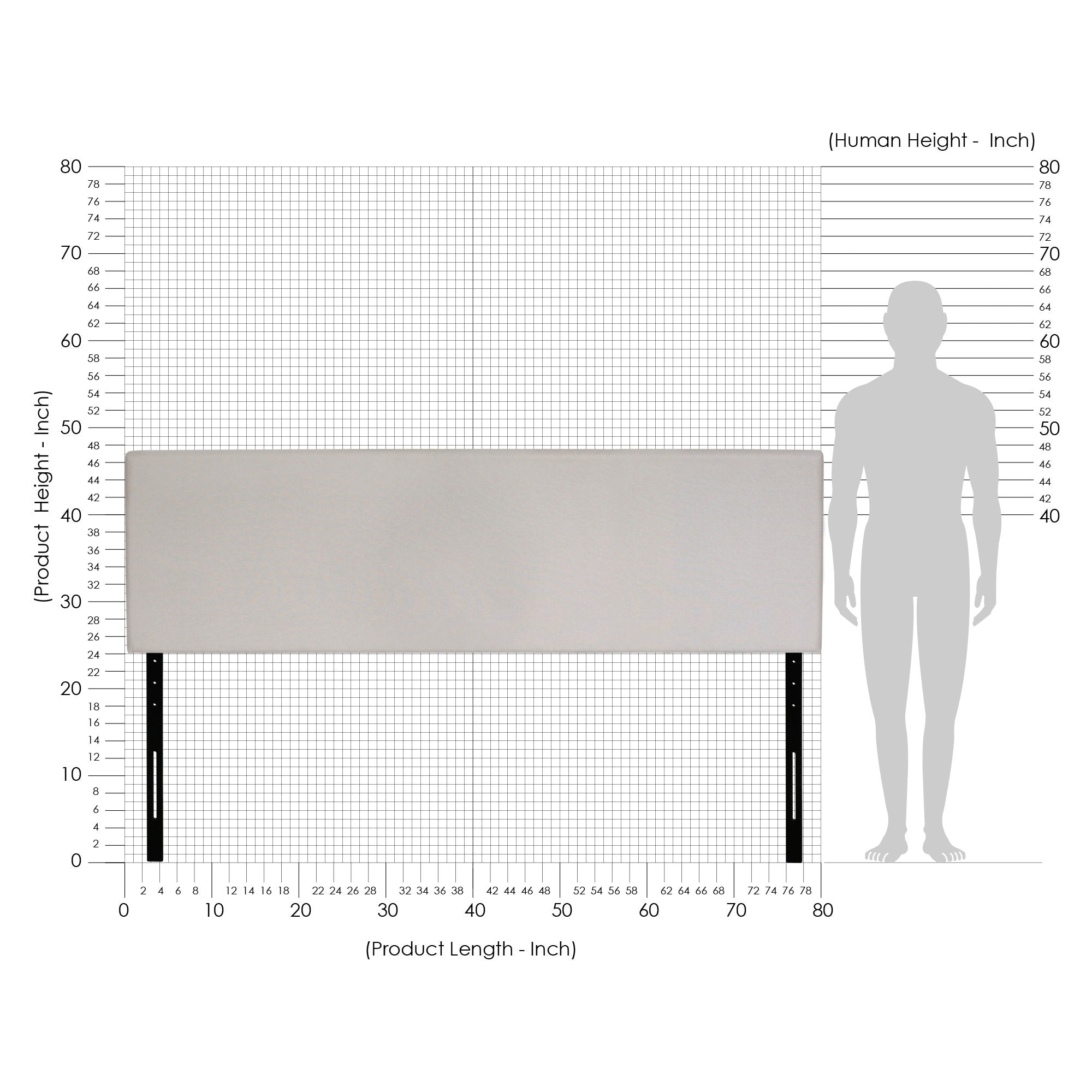 Furinno Roanne Plain Headboard, King, Fog