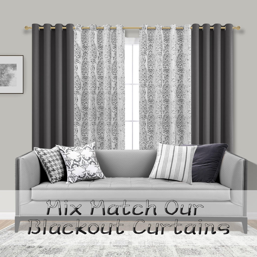 Mrs.Naturall Textured Curtains 96 Inches Long For Living Room Matching Area Rugs Set Grey Floral Pattern Floor Length European Embroidery Curtains For Bedroom Sliding Patio Door 2 Panels,Light Gray