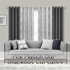 Mrs.Naturall Textured Curtains 96 Inches Long For Living Room Matching Area Rugs Set Grey Floral Pattern Floor Length European Embroidery Curtains For Bedroom Sliding Patio Door 2 Panels,Light Gray