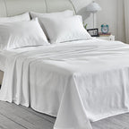 Sleep Zone Bedding Sheet Set, Ultra Soft Microfiber With Extra Deep Pockets, 4 Pieces Comfy Breathable And Cooling Sheet & Pillowcase Sets For Adults (White, King)