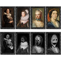 OEDOC 4Pack 10.2x14.5 Halloween Decorations 3D Changing Face Expression Moving Portrait Picture Frames for Horror Party Decors C
