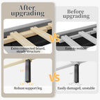 Yaheetech Queen Bed Frame Upholstered Platform Bed With Wing Side/Wooden Slat Support/Tufted Headboard With Wing Side/Mattress Foundation/No Box Spring Needed,Light Gray Queen Bed