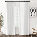 White Blackout Curtains 108 Inches Long 2 Panels Set,Black Out Hooks With Clips Back Tab Pleated Soundproof Noise Cancelling Red