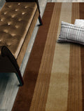 ORFA HOME Custom Size Hallway Runner Rug, Slip Resistant, 26 Inch Wide X Your Choice of Length, Lines Brown, 26 Inch X 7 feet