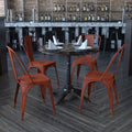 4 Pk. Distressed Kelly Red Metal Indoor Stackable Chair