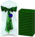 Mds Pack Of 50 Pcs Satin Chair Sashes Charmeuse Sateen Dining Chair Bows Ribbon Ties Back Sash For Wedding Party Birthday Home Hotel Restaurant Banquet Decoration (7 X 108 Inch, Green)