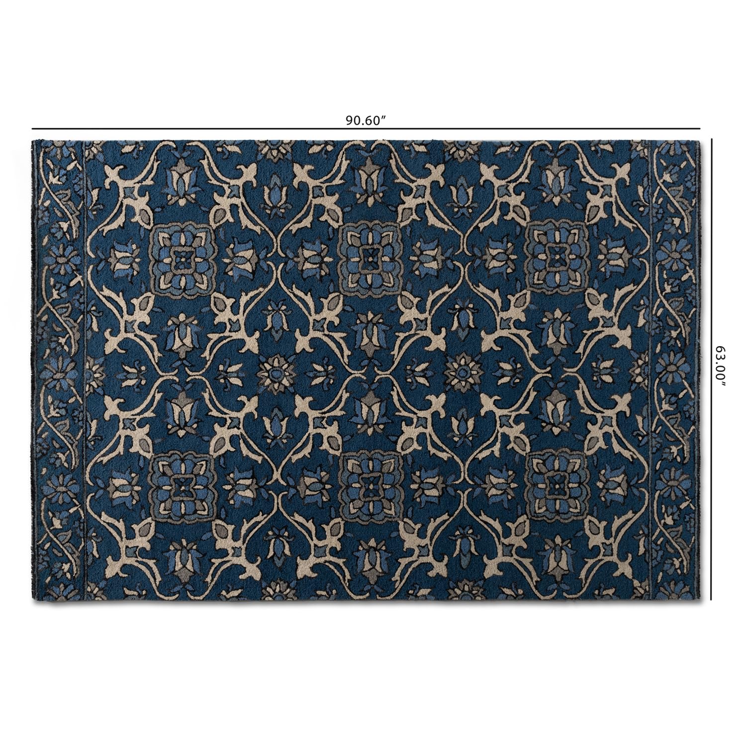 Baxton Studio Linwood Modern and Contemporary Ivory Hand-Tufted Wool Area Rug