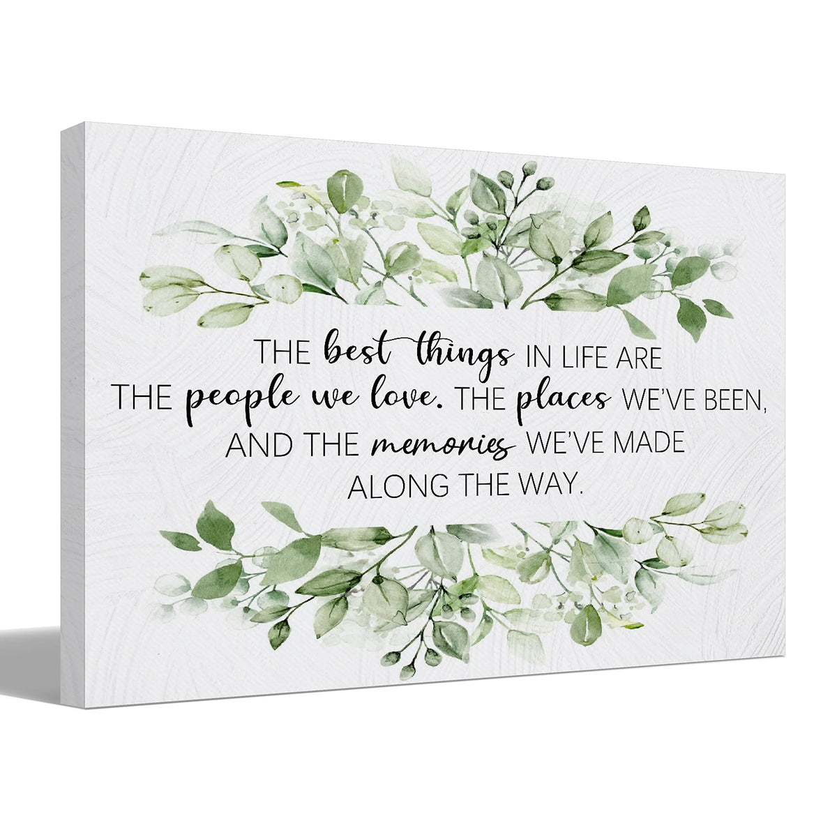 BIWSHA Bathroom Decor, Inspirational Wall Decor, Sage Green Bathroom Accessories, The Best Things in Life Canvas Wall Art Prints