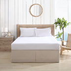 Tommy Bahama Bedskirt Tailored Solid Cotton Bedding, Designer Home D  Cor, Queen, Beige
