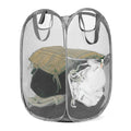 HOUSE AGAIN Mesh Popup Laundry Hamper, [Reinforced] Collapsible Laundry Basket, Foldable Pop Up Hamper with Durable Handles, Eas
