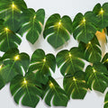 2 Pack Artificial Tropical Palm Leaves String Lights, Large Size 20 LED Monstera Leave Hanging Green Vine Leaf, Summer Decoratio