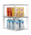 2 Pack Large Stackable Storage Drawers, Acrylic Bathroom Undersink Closet organizers and storage, Clear Plastic Bins for Pantry,