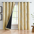 Fmfunctex Blackout Tree Curtains For Bedroom 96' Long Gold Ivory Branch Thermal Curtain Drapes For Living Room Darkening Energy