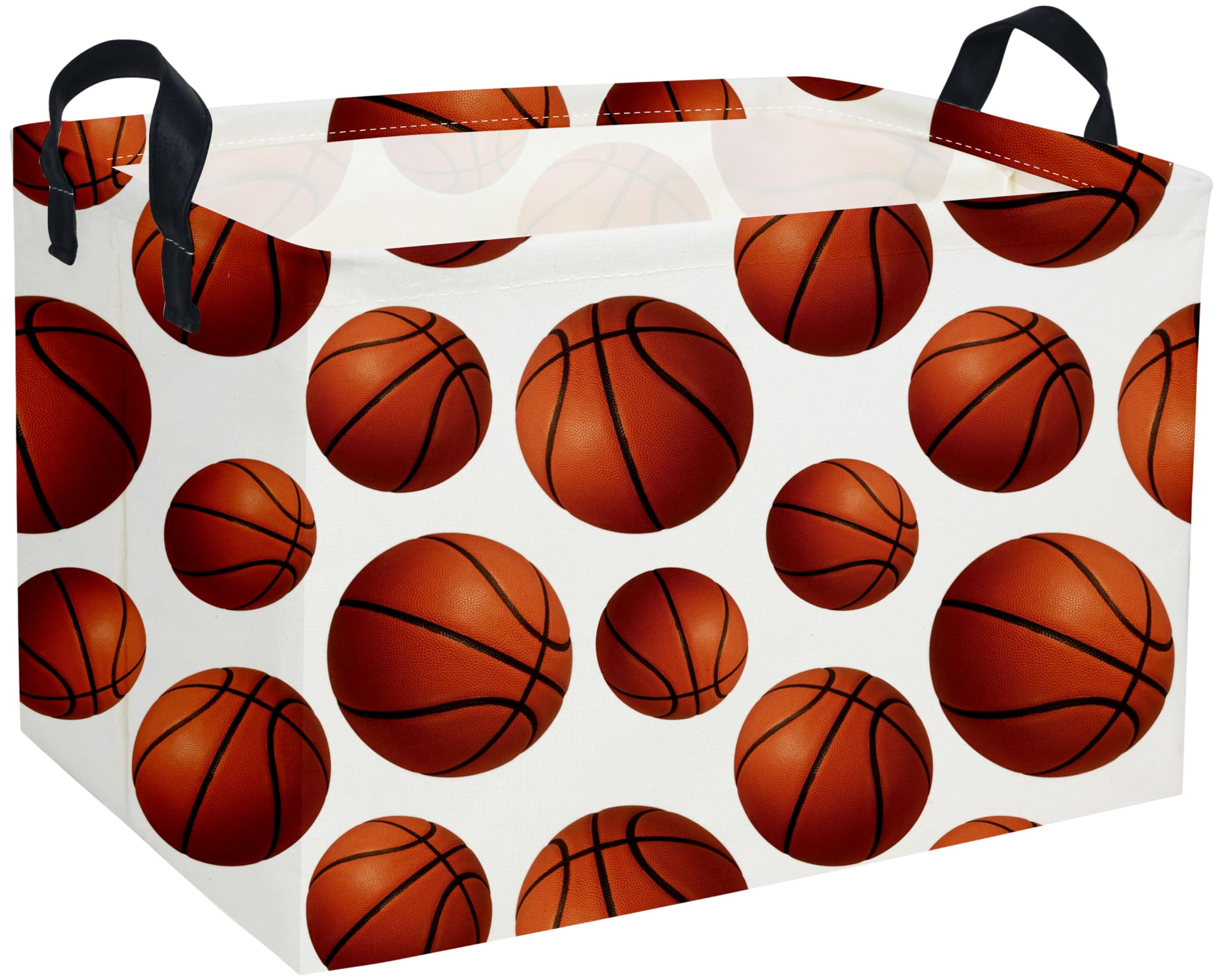 Essme Rectangular Basketball Baskets Boys Storage Box, Kids Storage Bins Organizer with Handles for Room Decor, Shelf Basket.(Ba