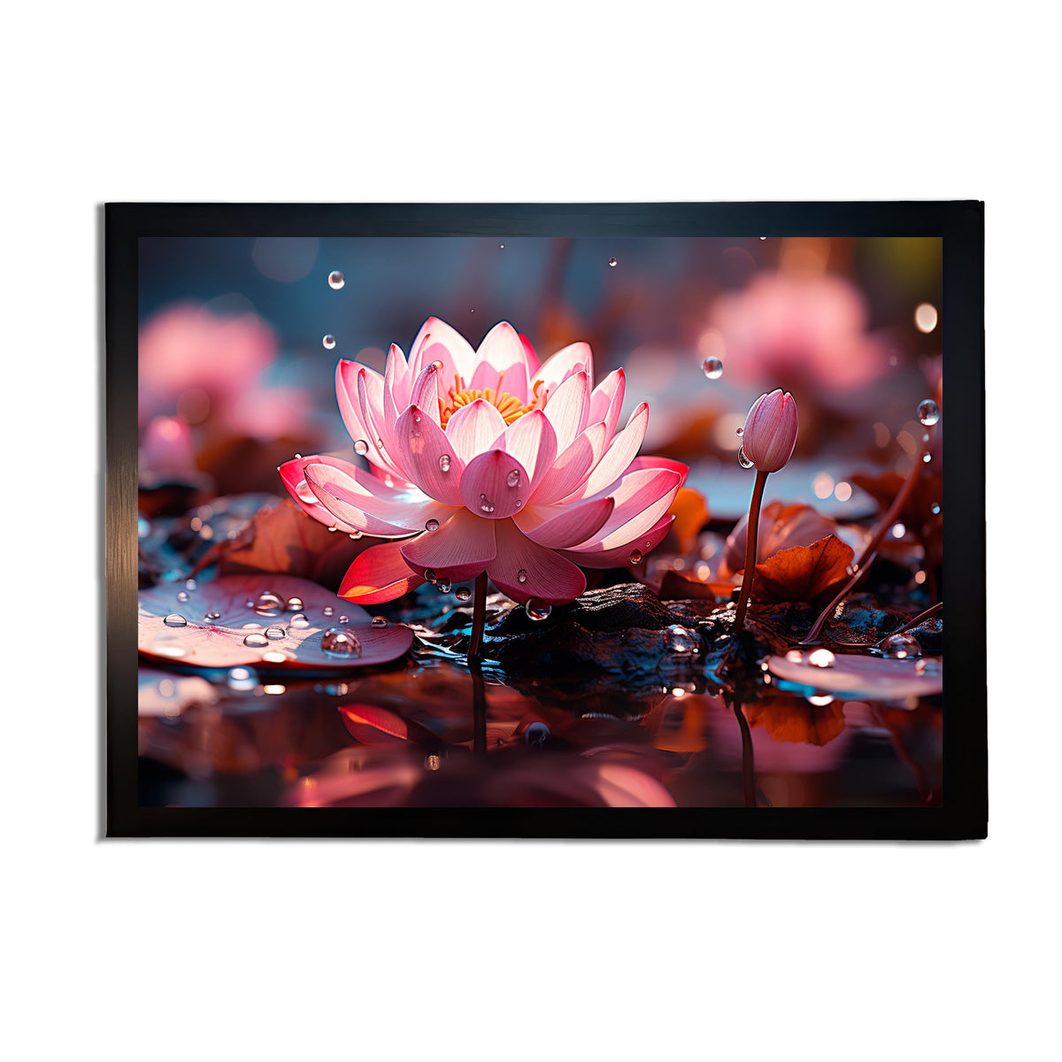 Redbakers.In Elegant Lotus Flower Wall Art || Picture Frame For Vastu Home Decor|| Reliable, Durable Wall Art || Stylish Photo F