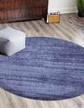 Unique Loom Del Mar Collection Area Rug - Lucille (4' 1'' Round, Navy Blue/ Ivory)