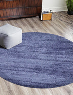 Unique Loom Del Mar Collection Area Rug - Lucille (4' 1'' Round, Navy Blue/ Ivory)