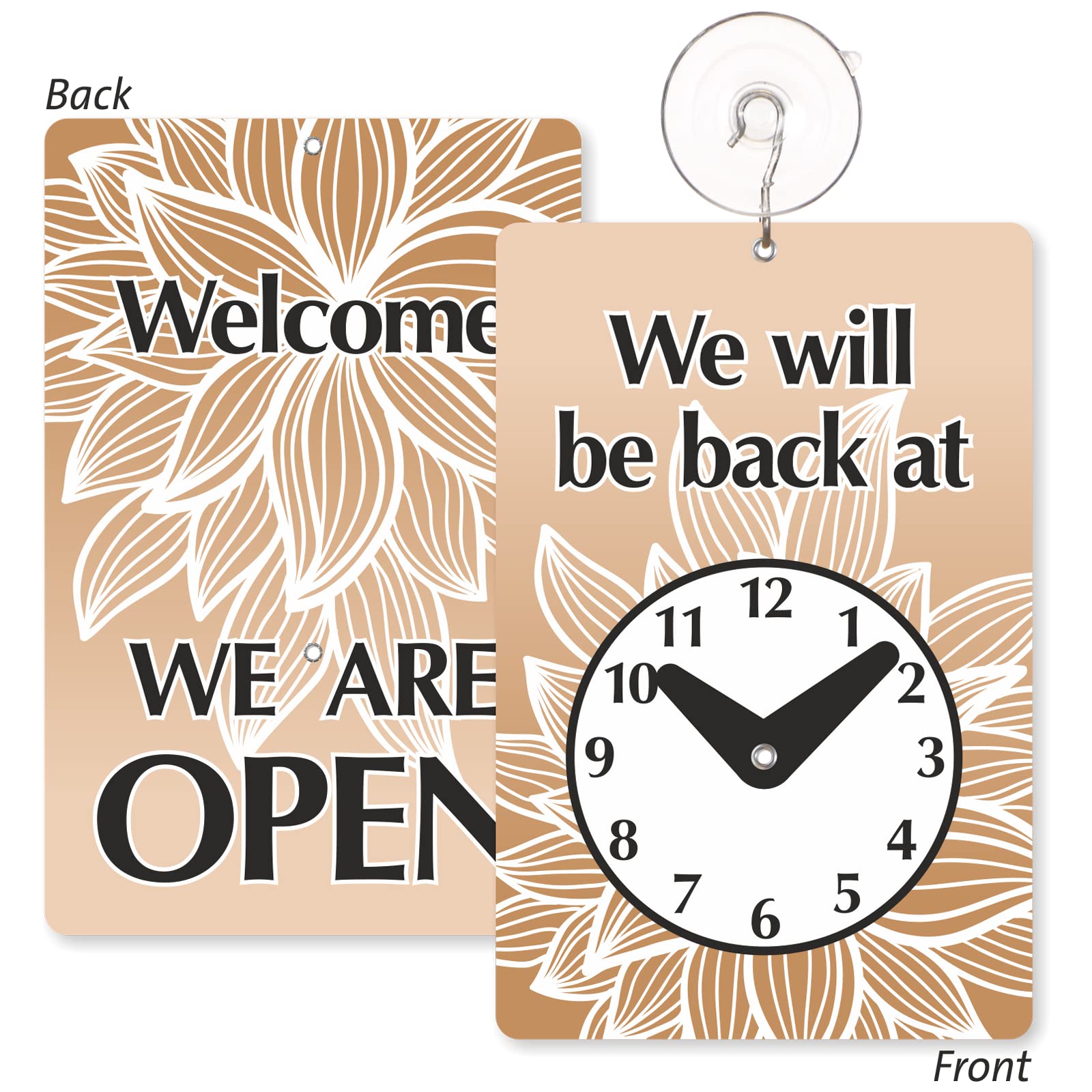 Smartsign 'Will Be Back/Welcome We Are Open' 2-Sided Be Back Clock Sign | 5.75' X 8.75', Made In Usa