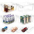 Tiawudi Set of 10 Clear Plastic Storage Bins, 4 Large and 6 Small Stackable Storage Containers for Pantry Organization, Organize