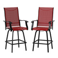 Set of 2 Outdoor Stools - 360 Degree Swivel Bar Stools
