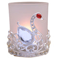 Swan Candle Holder Filigree Silver Metal and Jewel Glass Wedding Decoration - Bridal Showers Holiday Wedding Parties, It is 3 H