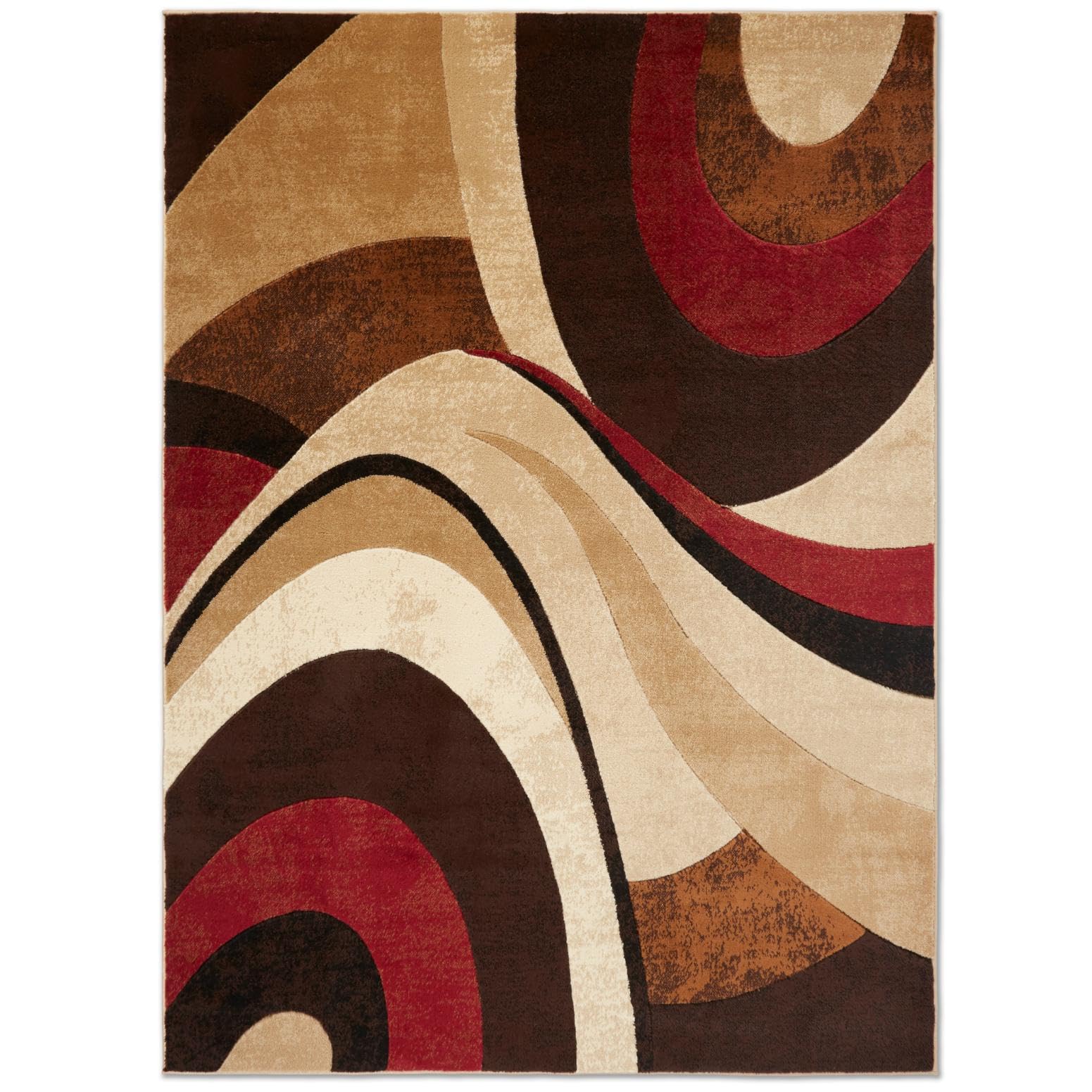 Home Dynamix Tribeca Slade Modern Area Rug, Abstract Brown/Red 710x106